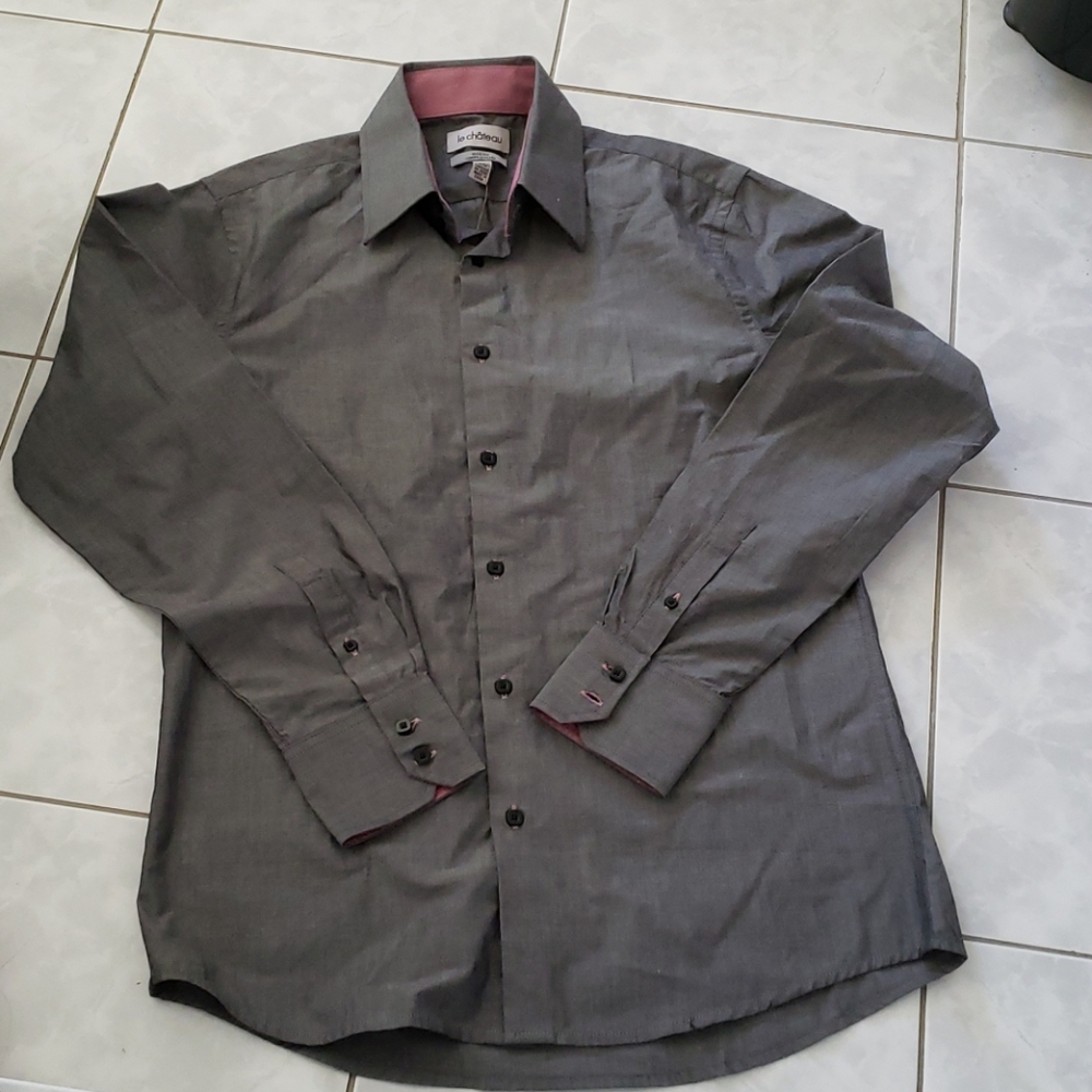Le Château Men Slim Fit Shirt, Size M 16 - 16 1/2